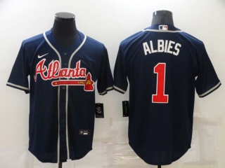 Men's MLB Atlanta Braves Ozzie Albies #1 Jerseys (8)