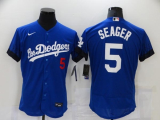 Men's MLB Los Angeles Dodgers Corey Seager #5 Flex Base Jersey (5)