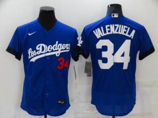 Men's MLB Los Angeles Dodgers Fernando Valenzuela #34 Flex Base Jersey (7)