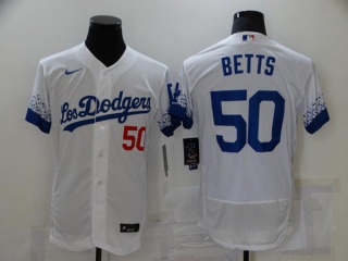 Men's MLB Los Angeles Dodgers Mookie Betts #50 Flex Base Jersey (9)