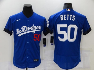 Men's MLB Los Angeles Dodgers Mookie Betts #50 Flex Base Jersey (10)