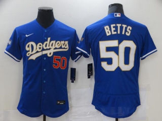 Men's MLB Los Angeles Dodgers Mookie Betts #50 Flex Base Jersey (11)