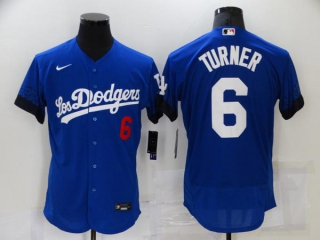 Men's MLB Los Angeles Dodgers Trea Turner #6 Flex Base Jersey (2)
