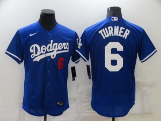 Men's MLB Los Angeles Dodgers Trea Turner #6 Flex Base Jersey (3)