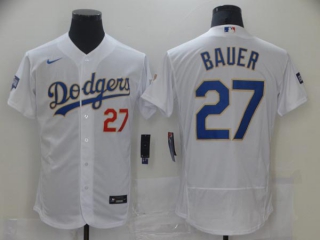 Men's MLB Los Angeles Dodgers Trevor Bauer #27 Flex Base Jersey (1)