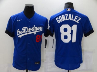 Men's MLB Los Angeles Dodgers Victor González #81 Flex Base Jersey (4)