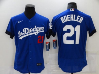 Men's MLB Los Angeles Dodgers Walker Buehler #21 Flex Base Jersey (2)