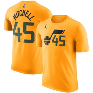 Men's NBA Utah Jazz Donovan Mitchell 2022 Yellow T-Shirts (4)