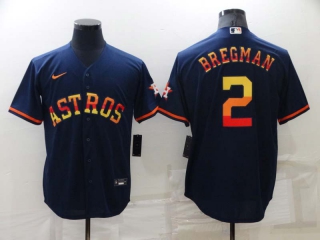 Men's MLB Houston Astros Alex Bregman #2 Nike Navy 2022 Rainbow Edition Jerseys (1)