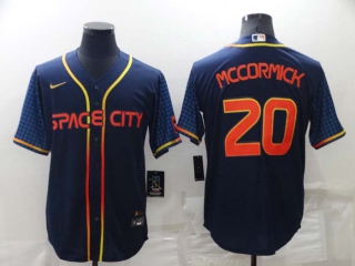 Men's MLB Houston Astros Chas McCormick #20 Nike Navy 2022 City Connect Jerseys (3)