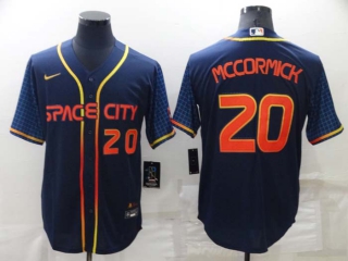 Men's MLB Houston Astros Chas McCormick #20 Nike Navy 2022 City Connect Jerseys (4)