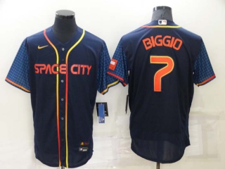 Men's MLB Houston Astros Craig Biggio #7 Nike Navy 2022 City Connect Flex Base Jerseys (1)