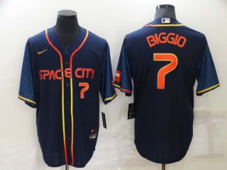 Men's MLB Houston Astros Craig Biggio #7 Nike Navy 2022 City Connect Jerseys (4)