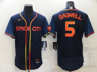 Men's MLB Houston Astros Jeff Bagwell #5 Nike Navy 2022 City Connect Flex Base Jerseys (1)
