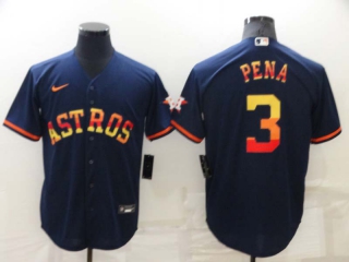 Men's MLB Houston Astros Jeremy Peña #3 Nike Navy 2022 Rainbow Edition Jerseys (1)
