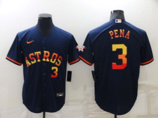 Men's MLB Houston Astros Jeremy Peña #3 Nike Navy 2022 Rainbow Edition Jerseys (2)