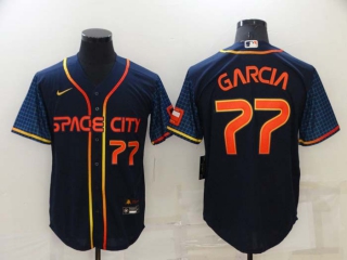 Men's MLB Houston Astros Luis Garcia #77 Nike Navy 2022 City Connect Jerseys (4)