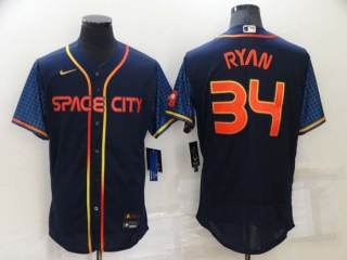 Men's MLB Houston Astros Nolan Ryan #34 Nike Navy 2022 City Connect Flex Base Jerseys (1)