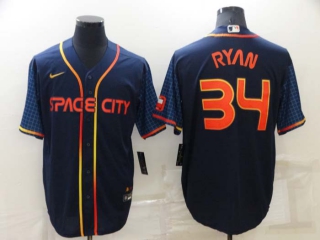 Men's MLB Houston Astros Nolan Ryan #34 Nike Navy 2022 City Connect Jerseys (3)