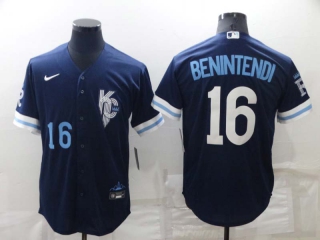 Men's MLB Kansas City Royals Andrew Benintendi #16 Nike Navy 2022 City Connect Jersey (4)