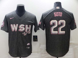 Men's MLB Washington Nationals Juan Soto #22 Nike Gray 2022 City Connect Jersey (2)