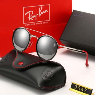 Ray-Ban 3647 Ferrari Double Bridge Round Sunglasses AAA (6)