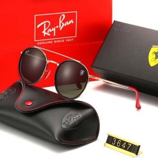 Ray-Ban 3647 Ferrari Double Bridge Round Sunglasses AAA (8)