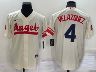 Men's MLB Los Angeles Angels Andrew Velazquez #4 Jerseys (4)