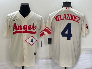 Men's MLB Los Angeles Angels Andrew Velazquez #4 Jerseys (5)