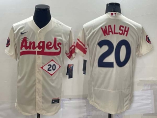 Men's MLB Los Angeles Angels Jared Walsh #20 Flex Base Jerseys (2)