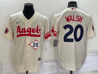 Men's MLB Los Angeles Angels Jared Walsh #20 Jerseys (4)
