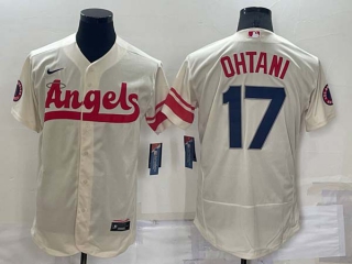 Men's MLB Los Angeles Angels Shohei Ohtani #17 Flex Base Jerseys (25)