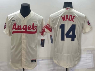 Men's MLB Los Angeles Angels Tyler Wade #14 Flex Base Jerseys (1)