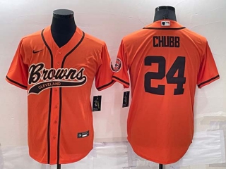 Men's NFL Cleveland Browns Nick Chubb X MLB Baseball Nike Jersey (8)