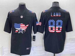 Men's NFL Dallas Cowboys CeeDee Lamb #88 2022 USA Map Fashion Black Color Rush Stitched Nike Limited Jersey (41)