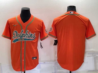 Men's NFL Miami Dolphins Blank Orange Stitched Cool Base Nike Baseball Jersey (1)
