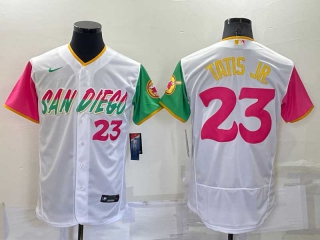 Men's MLB San Diego Padres Fernando Tatis Jr #23 2022 City Connect Flex Base Stitched Jersey (13)