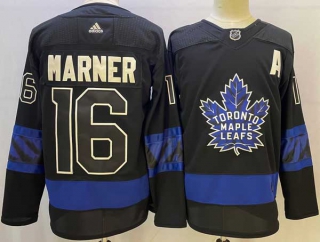 Men's NHL Toronto Maple Leafs #16 Mitch Marner Black X Drew House Inside Out Stitched Jersey
