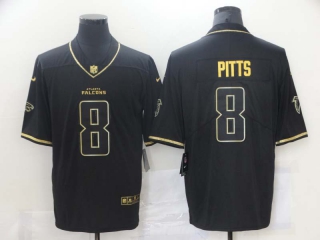 Men's NFL Atlanta Falcons #8 Kyle Pitts Nike Retro Black Gold Jersey (4)