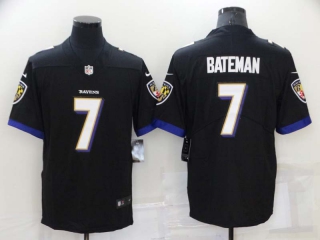 Men's NFL Baltimore Ravens #7 Rashod Bateman Nike Black Jersey (4)