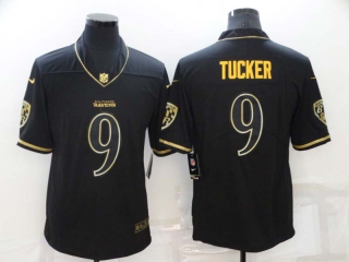 Men's NFL Baltimore Ravens #9 Justin Tucker Nike Retro Black Gold Jerseys (11)
