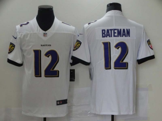 Men's NFL Baltimore Ravens #12 Rashod Bateman Nike White Jersey (4)