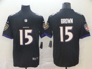Men's NFL Baltimore Ravens #15 Marquise Brown Nike Black Jersey (1)