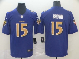 Men's NFL Baltimore Ravens #15 Marquise Brown Nike Purple Jersey (3)