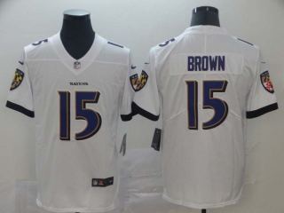Men's NFL Baltimore Ravens #15 Marquise Brown Nike White Jersey (4)