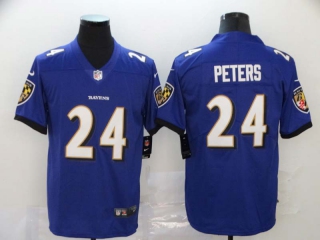 Men's NFL Baltimore Ravens #24 Marcus Peters Nike Purple Jersey (2)