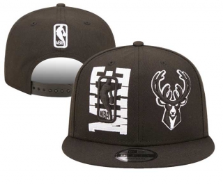 Wholesale Milwaukee Bucks New Era Black 2022 NBA Draft 9FIFTY Snapback Hats 3019