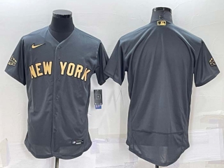 Men's MLB New York Yankees Blank Grey 2022 All Star Stitched Flex Base Nike Jersey (1)