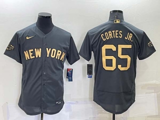 Men's MLB New York Yankees #65 Nestor Cortes Jr Grey 2022 All Star Stitched Flex Base Nike Jersey (3)