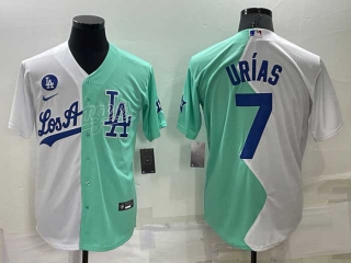 Men's MLB Los Angeles Dodgers #7 Julio Urías White Green Two Tone 2022 Celebrity Softball Game Cool Base Jersey (31)